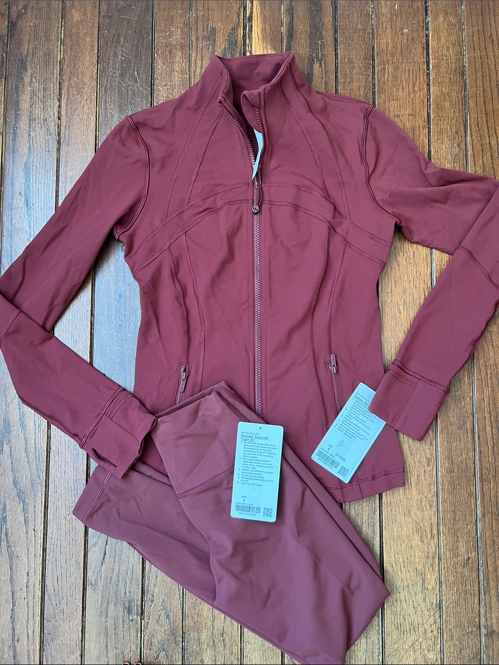 Lululemon Savannah Red Define Jacket & Leggings MATCHING SET NWT